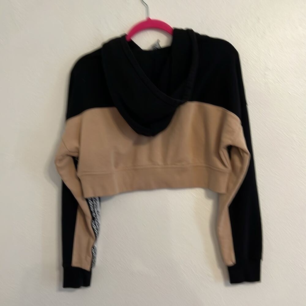 Adidas Size Xs Three Stripe Color Block Black/Tan… - image 4